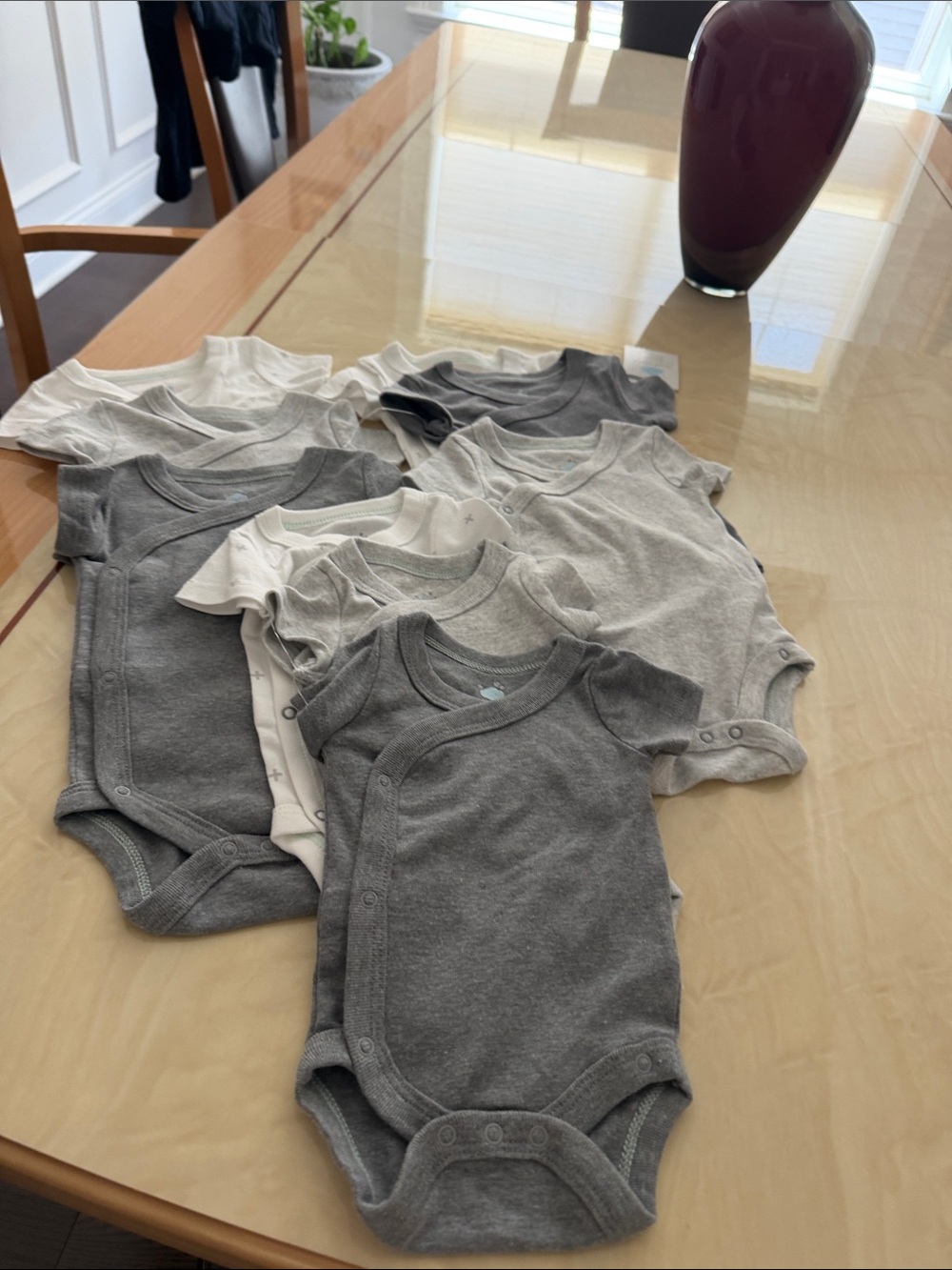 cloud island Gray and White Baby One-Piece Bodysuits